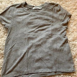 Women's Obey Grey Short Sleeve Thin Sweater Size M